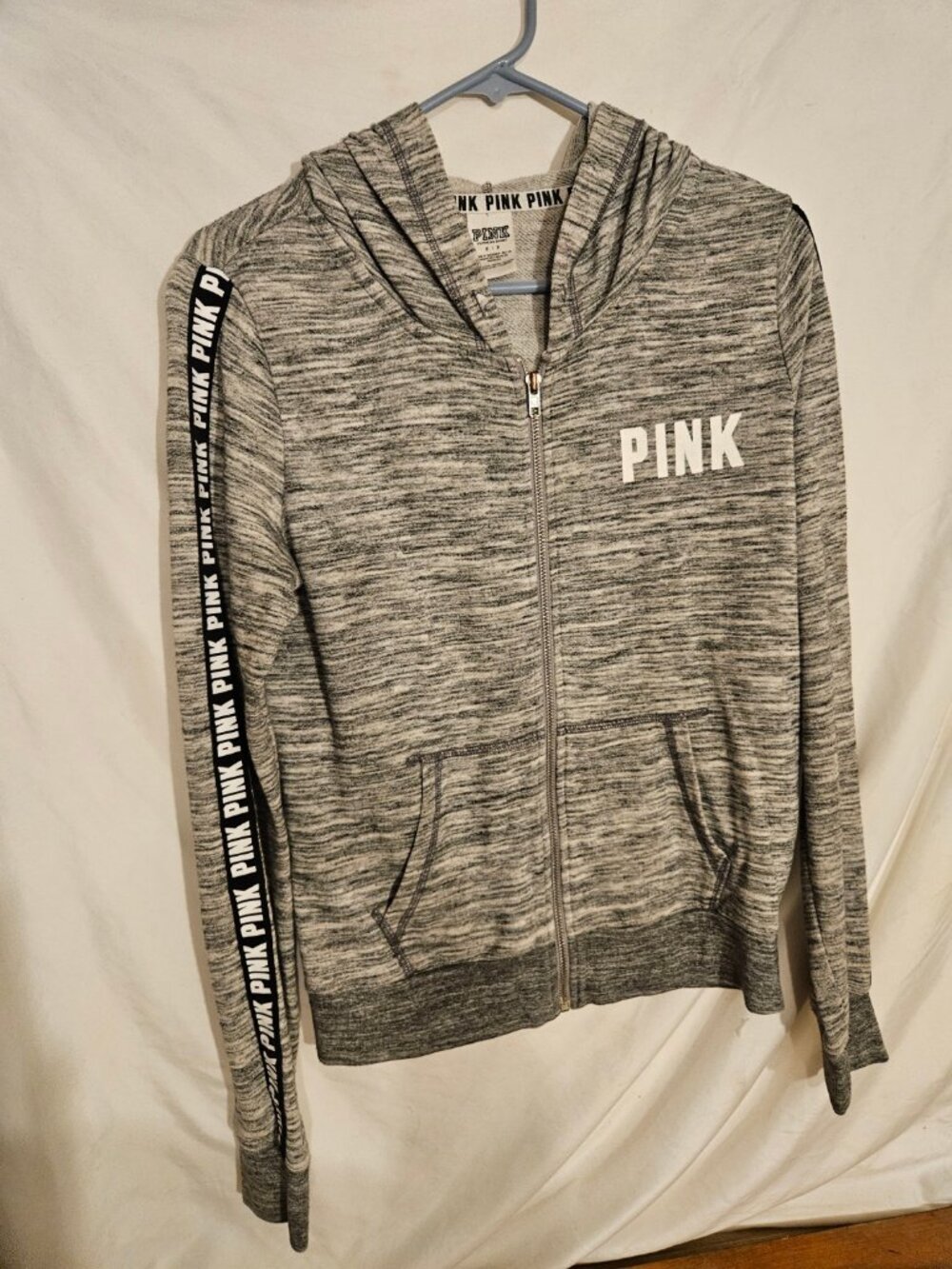 Victoria's Secret PINK Grey Zip-Up Hoodie Size M